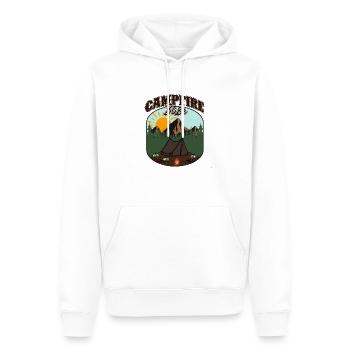 Campfire Babe - Men’s Premium Organic Hoodie - white - Front - Nico (187cm)