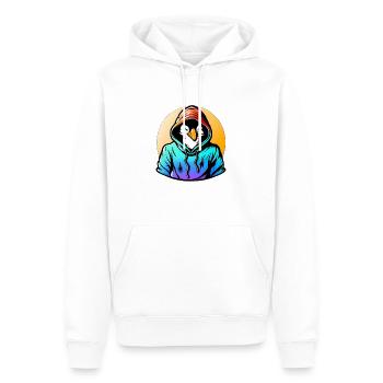 Pinguin mit Pullover - Männer Premium Bio Hoodie - Weiß - Vorne - Nico (187cm)
