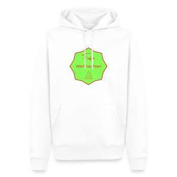 Frohe Weihnachten mit Baum - Männer Premium Bio Hoodie - Weiß - Vorne - Nico (187cm)