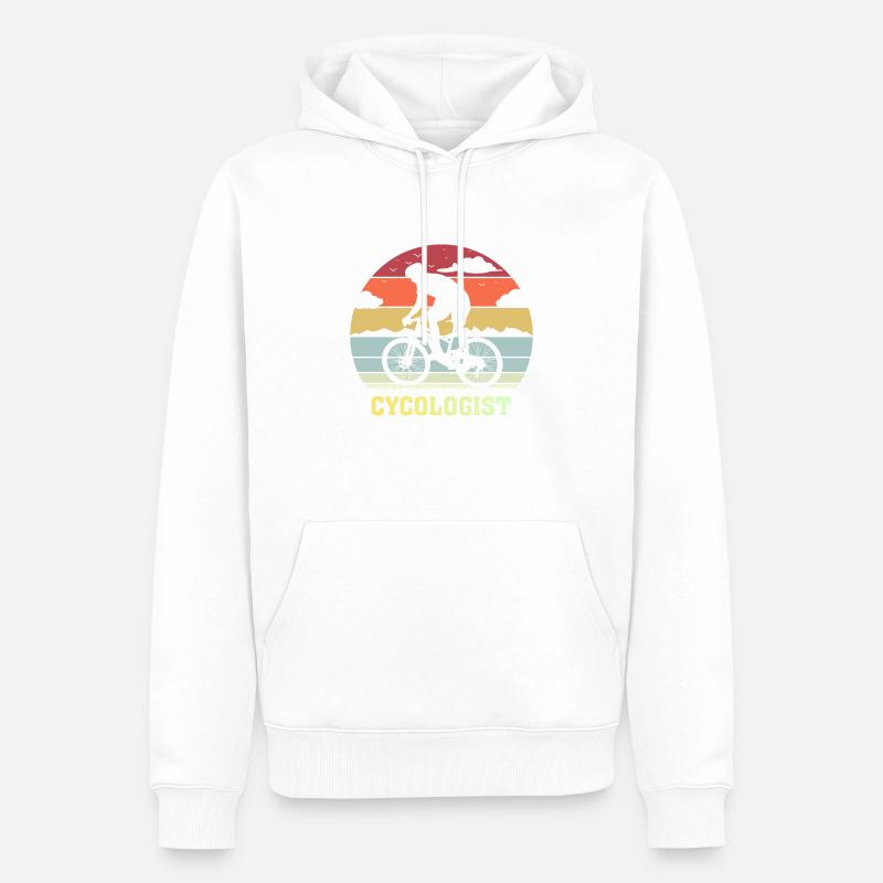 Cycologue Cyclisme Cyclisme - Sweat à capuche Premium bio Homme - blanc