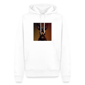 Chihuahua foncé en uniforme steampunk - Sweat à capuche Premium bio Homme - blanc - Devant - Nico (187cm)