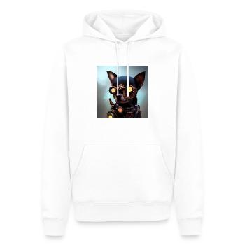 Steampunk Chihuahua mit futuristischer Brille - Männer Premium Bio Hoodie - Weiß - Vorne - Nico (187cm)