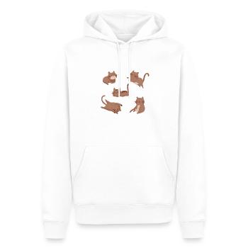 Braune Katzen-Crew - Männer Premium Bio Hoodie - Weiß - Vorne - Nico (187cm)