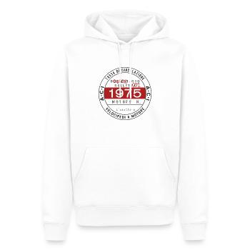 Italienische Plakette mit Geburtsjahr 1975 - Männer Premium Bio Hoodie - Weiß - Vorne - Nico (187cm)