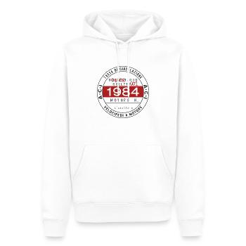 Italienische Plakette mit Geburtsjahr 1984 - Männer Premium Bio Hoodie - Weiß - Vorne - Nico (187cm)