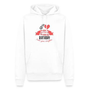 Joyeux anniversaire maman - Sweat à capuche Premium bio Homme - blanc - Devant - Nico (187cm)