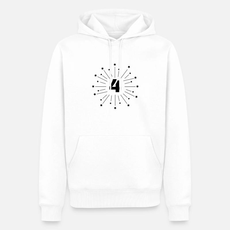 4e anniversaire étoilé - cadeau 4 ans - Sweat à capuche Premium bio Homme - blanc