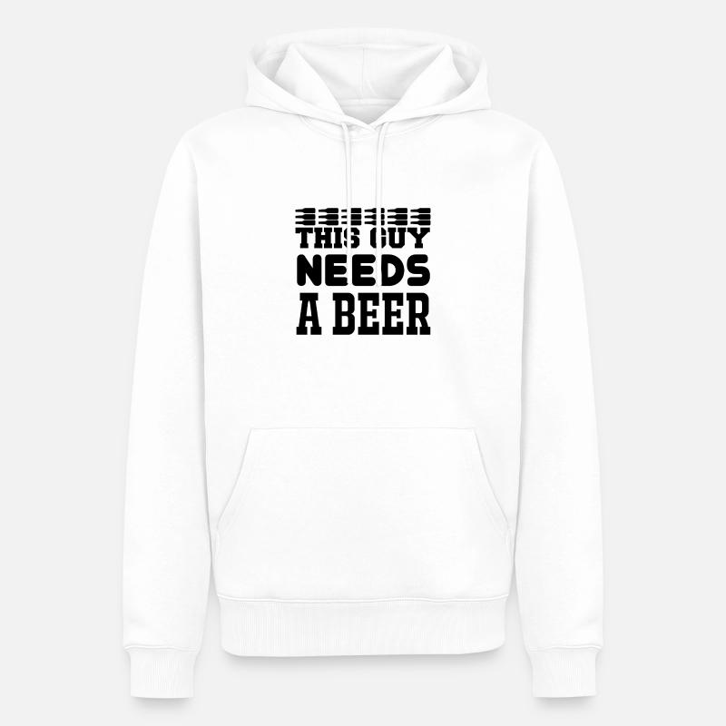 This Guy Needs a Beer - Männer Premium Bio Hoodie - Weiß