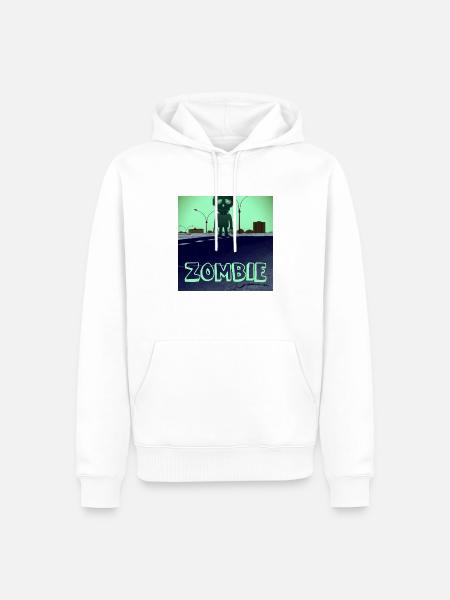 Surreales Zombiedesign - Männer Premium Bio Hoodie - Weiß