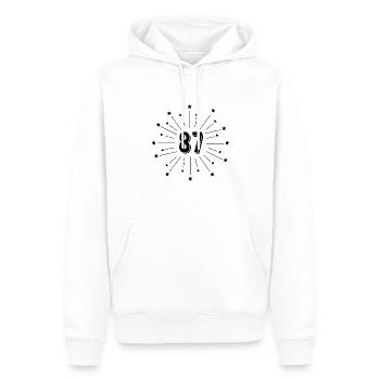 87. Sternengeburtstag - Geschenk 87 Jahre - Männer Premium Bio Hoodie - Weiß - Vorne - Nico (187cm)