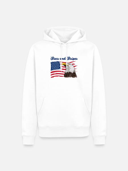 Stars and Stripes - Männer Premium Bio Hoodie - Weiß