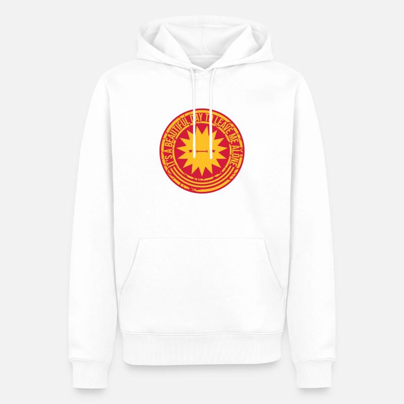 leave me alone day - Männer Premium Bio Hoodie - Weiß