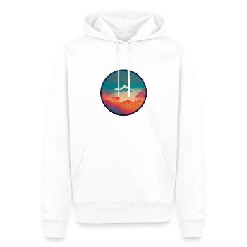 Button View of a Stunning Mountain Landscape - Männer Premium Bio Hoodie - Weiß - Vorne - Nico (187cm)