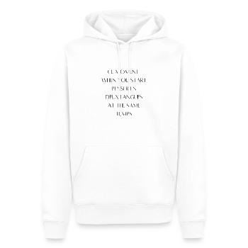Ce moment when you start penser en deux langues - Sweat à capuche Premium bio Homme - blanc - Devant - Nico (187cm)