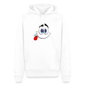 Happy Face 001 - Männer Premium Bio Hoodie - Weiß - Vorne - Nico (187cm)