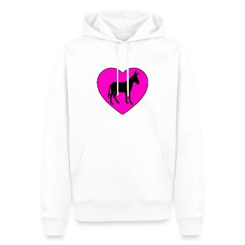 Âne - Sweat à capuche Premium bio Homme - blanc - Devant - Nico (187cm)