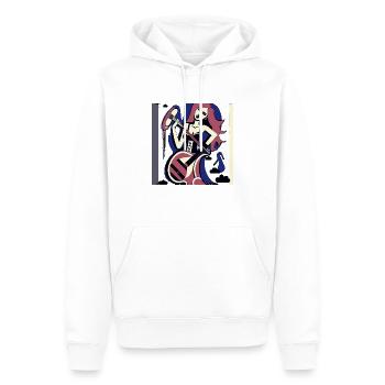Fille de la musique - Sweat à capuche Premium bio Homme - blanc - Devant - Nico (187cm)