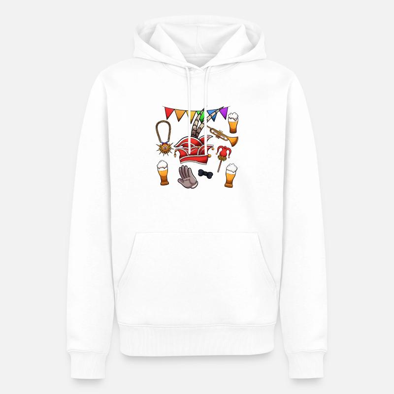Éléments du carnaval néerlandais - Sweat à capuche Premium bio Homme - blanc