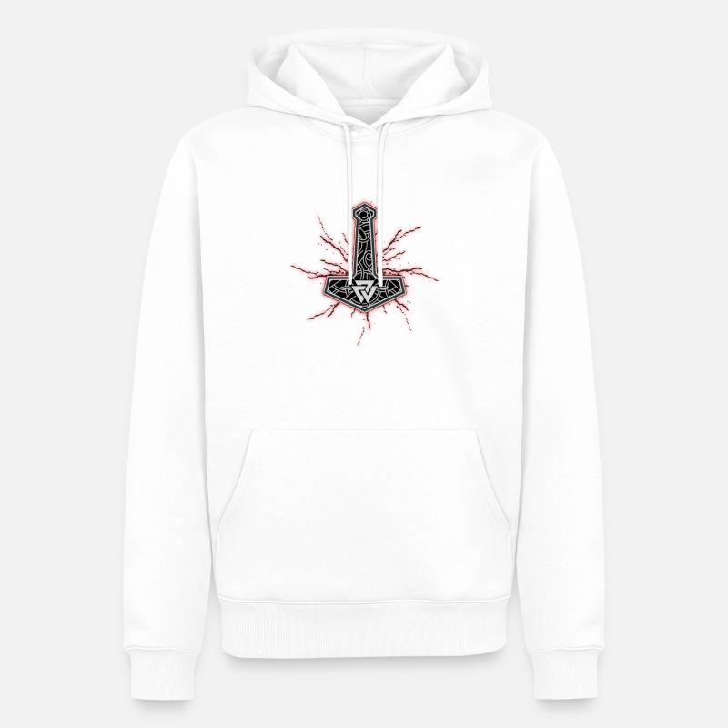 Mjölnir - Sweat à capuche Premium bio Homme - blanc