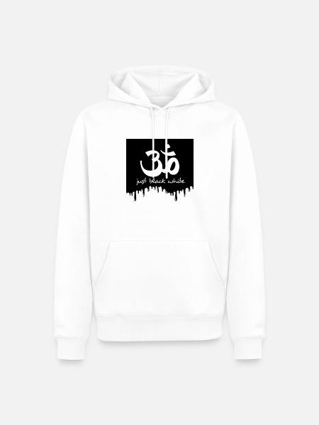black white - Männer Premium Bio Hoodie - Weiß