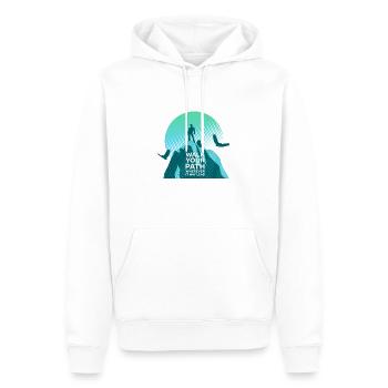Marchez votre chemin - Sweat à capuche Premium bio Homme - blanc - Devant - Nico (187cm)
