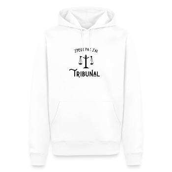 je peux pas j'ai tribunal - Sweat à capuche Premium bio Homme - blanc - Devant - Nico (187cm)