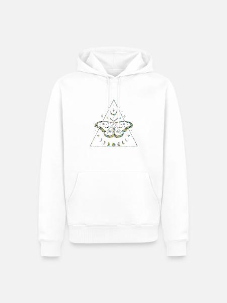 Mystic Mandala Yoga Boho Blume Liebe Naturgeist - Männer Premium Bio Hoodie - Weiß