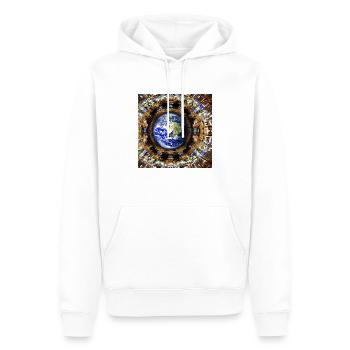 Terre - résumé - Sweat à capuche Premium bio Homme - blanc - Devant - Nico (187cm)