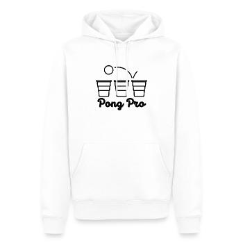 Pong Pro - Men’s Premium Organic Hoodie - white - Front - Nico (187cm)