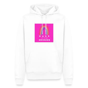 Regenbogen Hass ist keine Meinung BLP - Männer Premium Bio Hoodie - Weiß - Vorne - Nico (187cm)