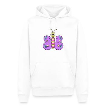Schmetterling Lila - Männer Premium Bio Hoodie - Weiß - Vorne - Nico (187cm)