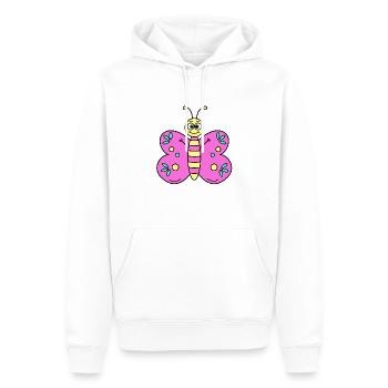Papillon Rose - Sweat à capuche Premium bio Homme - blanc - Devant - Nico (187cm)