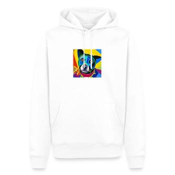 Super héros chien #2 - Sweat à capuche Premium bio Homme - blanc - Devant - Nico (187cm)