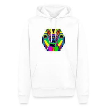 Chien super héros #10 - Sweat à capuche Premium bio Homme - blanc - Devant - Nico (187cm)