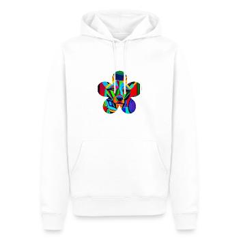 Chien super héros #13 - Sweat à capuche Premium bio Homme - blanc - Devant - Nico (187cm)