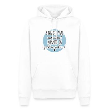 Einfach mal machen - Männer Premium Bio Hoodie - Weiß - Vorne - Nico (187cm)