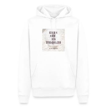 Ich bin nicht Dein Streichelzoo Frage PKSB - Männer Premium Bio Hoodie - Weiß - Vorne - Nico (187cm)