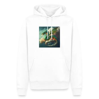 Mike FOX Drache3a - Männer Premium Bio Hoodie - Weiß - Vorne - Nico (187cm)