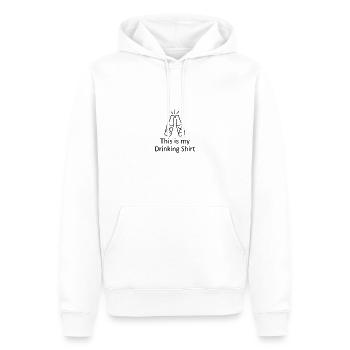 This is my Drinking Shirt - Männer Premium Bio Hoodie - Weiß - Vorne - Nico (187cm)