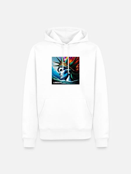 Lady Liberty - Männer Premium Bio Hoodie - Weiß