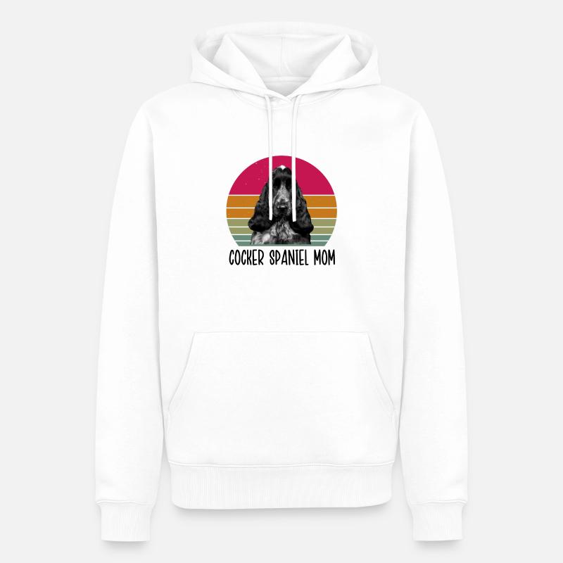 Cocker Spaniel Maman - Sweat à capuche Premium bio Homme - blanc