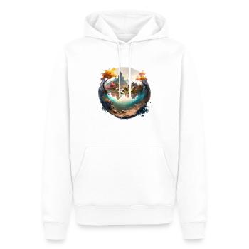 BERGPANORAMA Landscape Art Berge und Natur - Männer Premium Bio Hoodie - Weiß - Vorne - Nico (187cm)