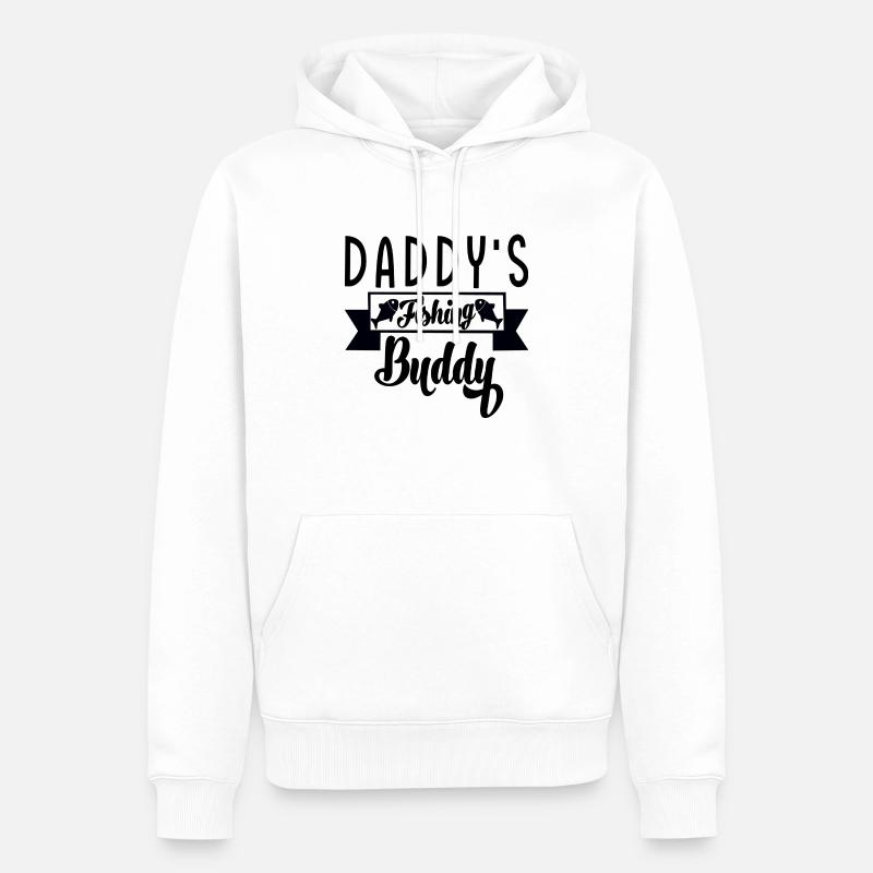 Copain de pêche de papa - Sweat à capuche Premium bio Homme - blanc