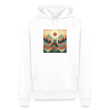 Vintage Mountain Sunset - Männer Premium Bio Hoodie - Weiß - Vorne - Nico (187cm)