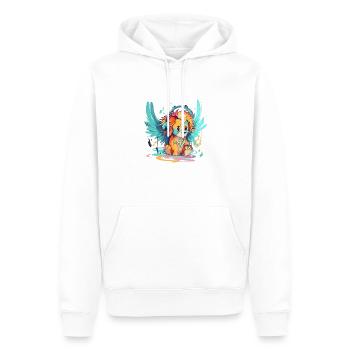 Léon le roi ailé - Sweat à capuche Premium bio Homme - blanc - Devant - Nico (187cm)