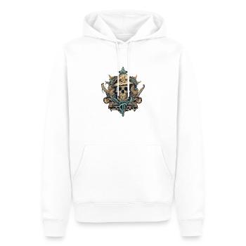 Deadly Mirage: ein ausgedörrter Schädel mit Wüstenseelen - Männer Premium Bio Hoodie - Weiß - Vorne - Nico (187cm)
