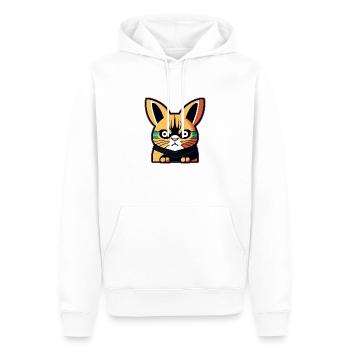 Chat - Sweat à capuche Premium bio Homme - blanc - Devant - Nico (187cm)