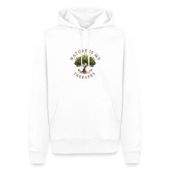 NATURE IS MY THERAPHY! - Men’s Premium Organic Hoodie - white - Front - Nico (187cm)