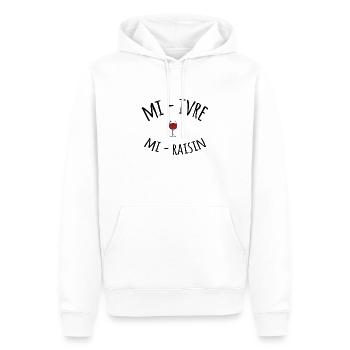 mi ivre mi raisin - Sweat à capuche Premium bio Homme - blanc - Devant - Nico (187cm)