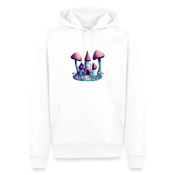 Fantasy Castle Mushroom Towers, Magic Fairy Tale - Men’s Premium Organic Hoodie - white - Front - Nico (187cm)